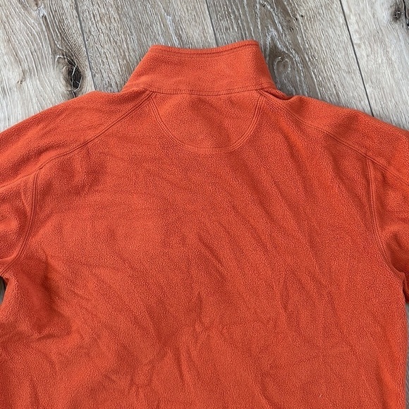 L.L. Bean Men’s Orange Fleece 1/4 Zip Pullover - Picture 6 of 7